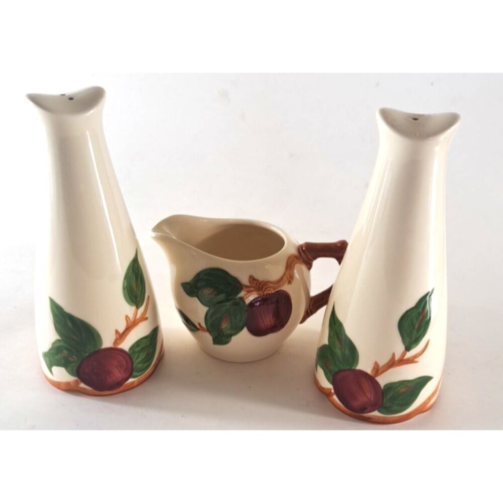 Franciscan Ware Apple Salt & Pepper Shakers & Creamer Vintage California